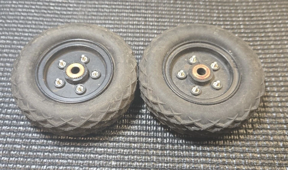 Vintage Tamiya Front Waffle Tread Tires and Gold Proline 2pc Wheels SRB (2) - Image 2 of 4