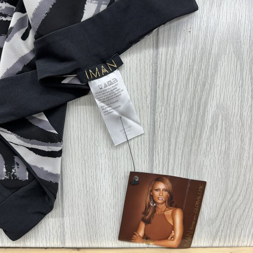 Iman Global Chic Gray Black Scarf Shawl Wrap 72X22 inches New With Tag - Picture 3 of 4