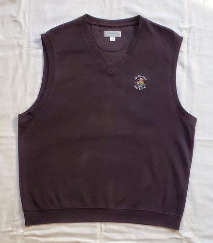 CUTTER & BUCK 2 Lot Sweater Vest Mens Large V-Neck Navy Maroon Golf Cotton - Picture 5 of 10
