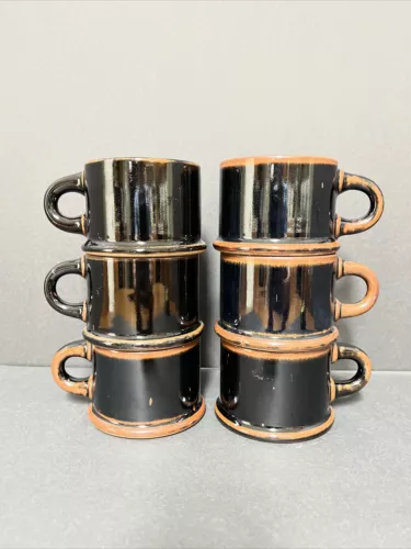 6 Dansk BLT  Coffee Mugs Brownstone Niels Refsgaard Made in Japan Unused