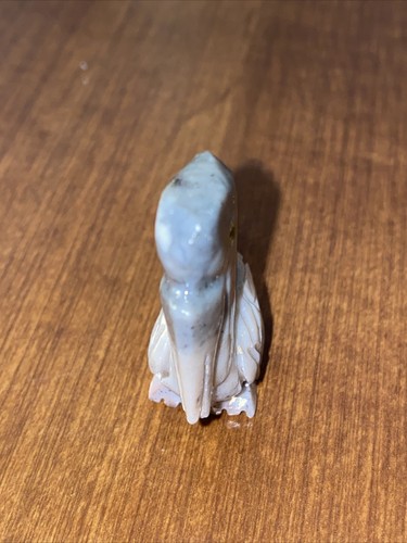 Hand Carved Stone Soapstone PELICAN Figurine HandMade In Peru Gray And Tan - Picture 2 of 5