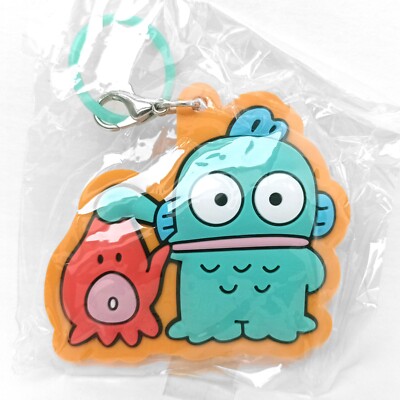 Sanrio Hangyodon & Sayuri Gummi Regenschirm Marker Anhänger Schlüsselanhänger orange H 4,5 cm