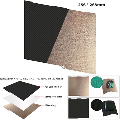 256mm*268mm Carbon Fiber PEI Printed Steel Plate For ANYCUBIC Kobr 3 3D Printer