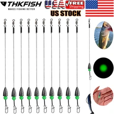 THKFISH 10pcs Fishing Carolina Ready Rig Kit Glow Luminous Fishing Bead Set US