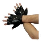 Black Studded Fingerless Biker Gloves 80s Costume Accessory One Size