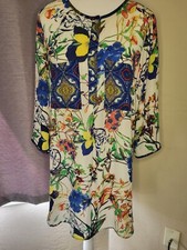 Fig & Flower Dress Womens Medium Floral Boho Print Anthropologie Sheer