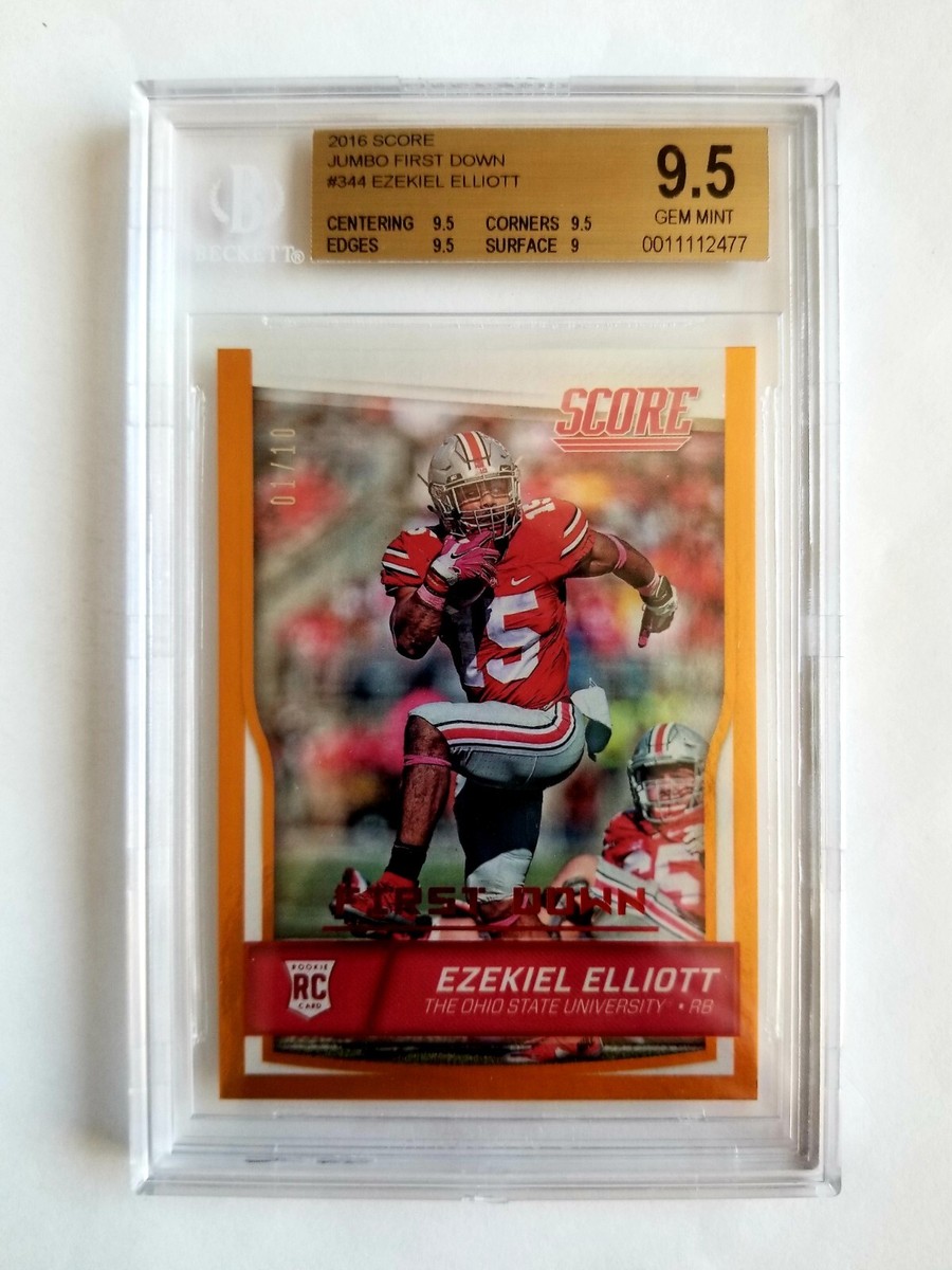 2016 SCORE FIRST DOWN GOLD EZEKIEL ELLIOTT RC! 1/10! BGS 1/1