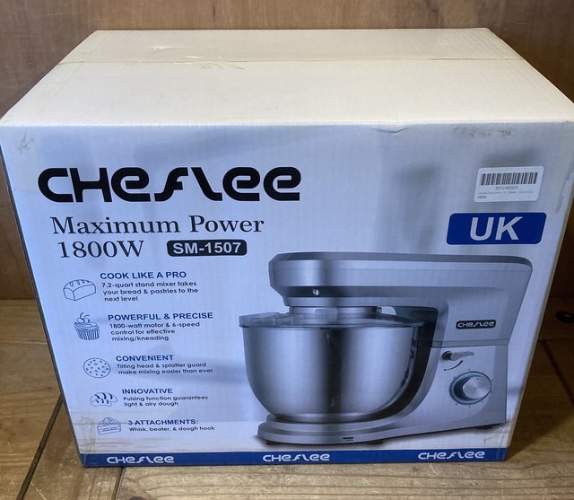 Cheflee Stand Kitchen Mixer 1800w 6 Speeds 7.2l Mixing Bowl Dough Hook