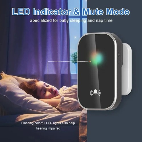 Wireless Doorbell US EU Plug 1000ft/300M Remote Door Bells Cordless Door Chime - Picture 5 of 16