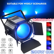 200W RGBWA UV COB LED Par Light DMX Stage Wash Lighting DJ Disco Party W/Cover