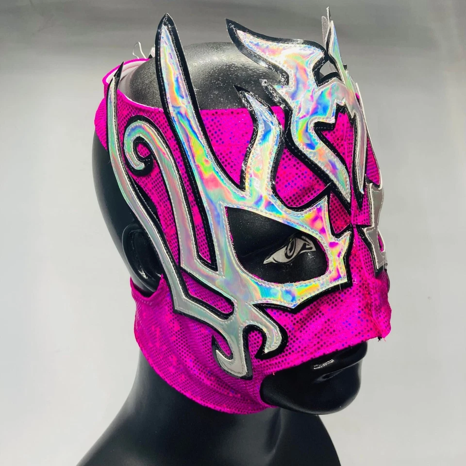 Máscara Lucha Libre Mujer Hiedra Grado Semi Profesional Lucha Rosa y Plata Foto 2 de 4