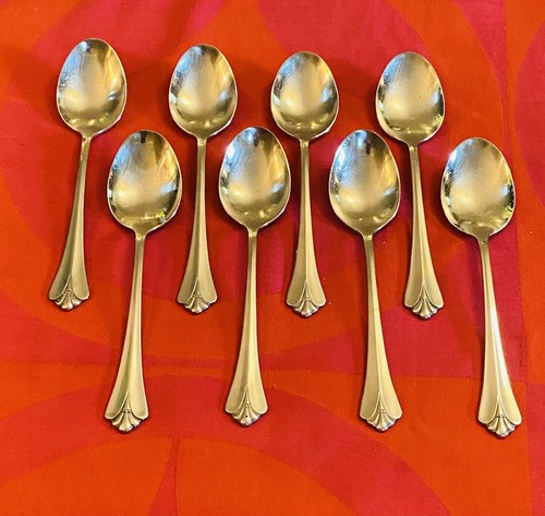 Oneida Community Betty Crocker Flauto Reale Cucchiai da Zuppa Ovali 8 Posti 6 7/8" - Foto 2 di 5