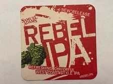 Sam Adams Coaster Rebel IPA Cardboard Drink Samuel 2013 Boston Beer Company