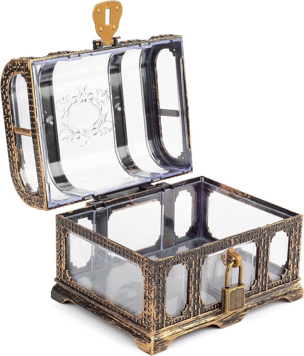 Plastic Transparent Antique Pirate Treasure Box transparent