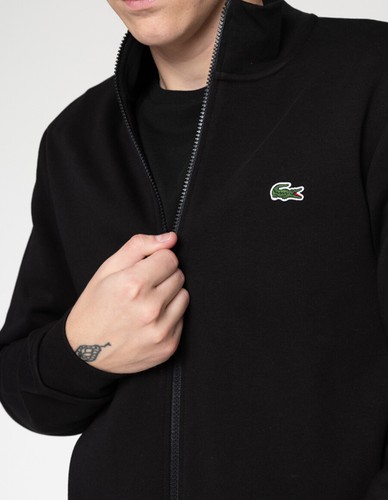 LACOSTE UOMO FELPA FULLZIP COTONE FELPATO art. SH9622 - NERO e BLU - Picture 7 of 18