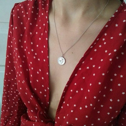 Gold Silver Color Round Coin Pendant Chains Stainless Steel Necklaces For Women - Picture 10 of 13