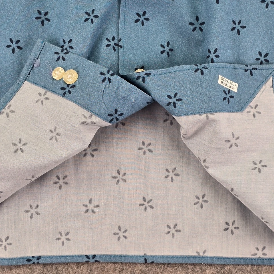 Mercer Blue Brand Long Sleeve Casual Button Up Shirt Mens XL Blue Made in Turkey - Image 4 of 4