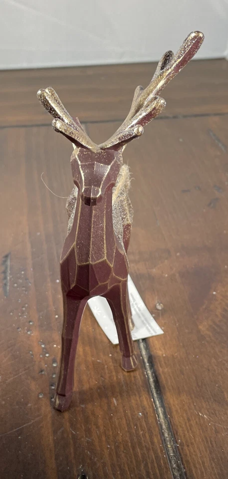 Reno Ciervo Marrón Rústico País Brillante Navidad Vacaciones Adorno NUEVO LEER Foto 2 de 4