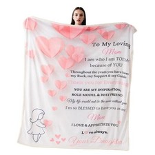 to My Loving Mom Blanket from Daughter Son, Gift for Mom Sherpa Mom Blanket