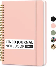 Lined Spiral Journal Notebook for Women & Men, 140 Pages, College Ruled Hardcove
