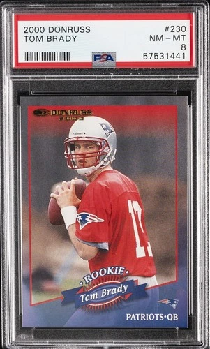2000 DONRUSS #230 TOM BRADY ROOKIE RC #/1325 PSA 8