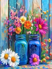 Flower Diamond Art Kit for Adults DIY 12x16 Inch Wall Decor Full Drill