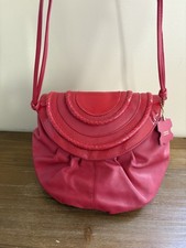 1970s Red Leather Purse Bucket Shoulder Crossbody Bag Vintage Panters