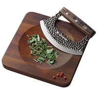 Wiegemesser Set Hackmesser KräUtermesser Mit Brett Zassenhaus Mincer 070842