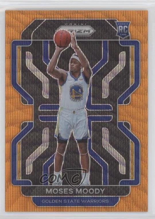 2021-22 Panini Prizm Orange Wave Prizm 46/60 Moses Moody #308 Rookie RC e1e