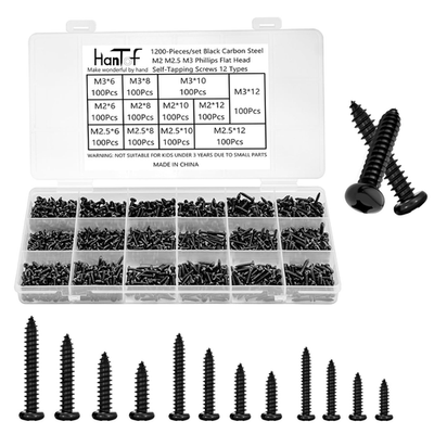 #ad 1200Pcs Black Tiny Self Tapping Screws for Wood Plastic and Soft Metal. Phillip $12.99