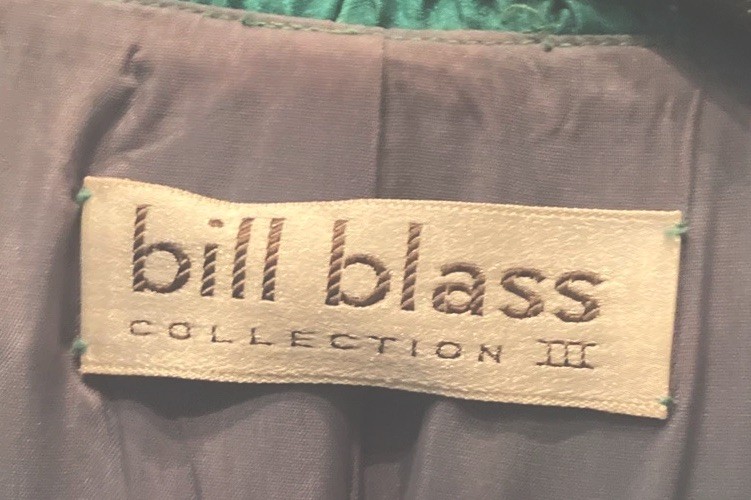 Vintage Rare 90s Bill Blass Collection Emerald Green Satin Ruffled Formal Jacket image 5
