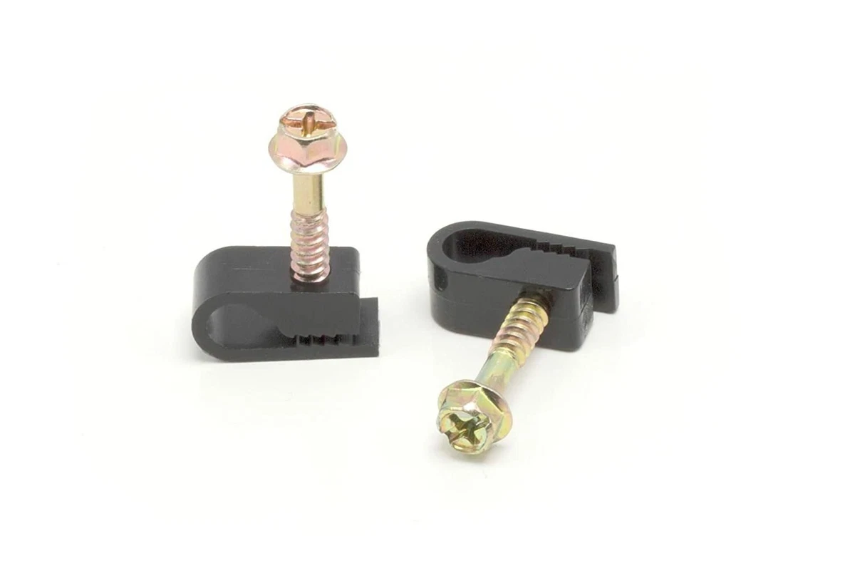 Eagle Single Flex Cable Clips White Grip 100 Pack Coaxial Cable Mounting Clips Strain Relief Flex Sc