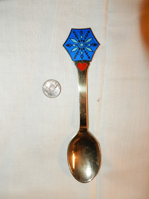 VTG. A. Michelsen 1976  Spoon Sterling Silver Enamel Denmark  21.4 Grams