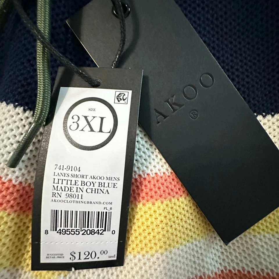 NWT AKOO Men's Lanes Short - Blue/Multi -Size 3XL - Image 3 of 4