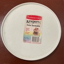 Vintage Rubbermaid Twin Turntable Lazy Susan 2937 White No Box 1981 NOS