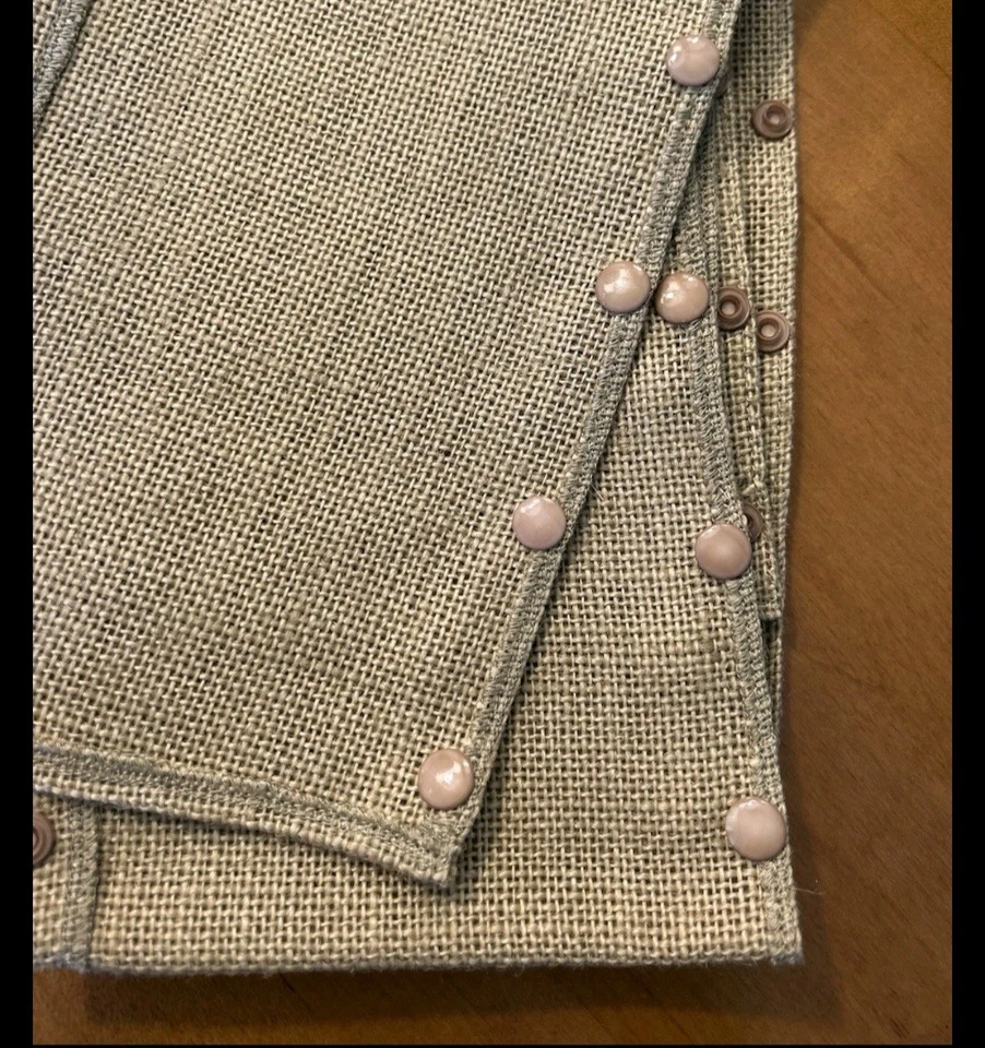 Pottery Barn Burlap Chandelier 6' Cord Cover Snaps On Pendant Cottage Core - Image 3 of 4