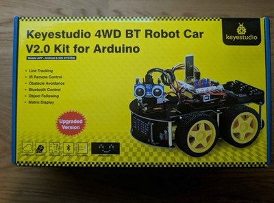 Keyestudio 4WD Bluetooth-Compatible Robot Car V2.0 Kit for Arduino New- Open Box