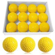 Baseballs 12 Pack Dimpled Baseballs, 9-Inch Pitching Machine Balls for Hand-E...