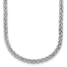 14K White Gold Polished Solid 4.1mm Wheat Chain Necklace 20" 40.83gm