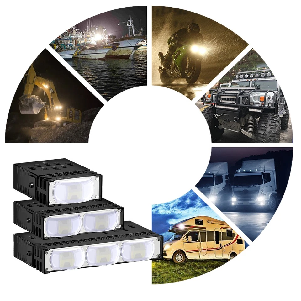 Square Mesh Laser LED Lights Suitable For DC12-85V Motorcycles/cars/Truck/SUV - Image 3 of 4