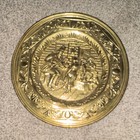 Gold Decorative Plate/Plaque with Embossed Raised Figural Scene — photo 1