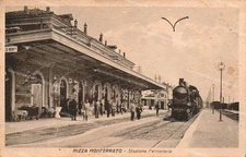 dm139 cartolina nizza monferrato stazione ferrovia asti super! 1933