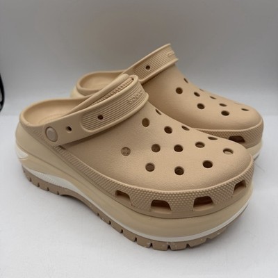 Crocs Mega Crush Clogs Womens 10 Mens 8 Shiitake Beige Tan Platform Shoes 207988