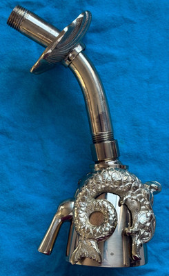 BRAND NEW!  Polished Brass UNCOATED Phylrich Dolphin Shower Head Kit K801-03U