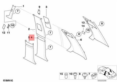 Genuine BMW E38 725tds 728i 728iL Covering Column-Center Lower Left 51438174443