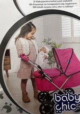 Weide Puppenwagen mit Kissen und Decke, Spielzeug Korb Wagen f&uuml;r Kinder