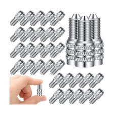 Valve Stem Caps, Double Seal, Metal, 32-PC Set, for Car/Truck/RV, High Pressure