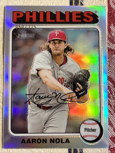 2024 Topps Heritage High Number Aaron Nola Chrome Silver 050/225 #596 - Phillies