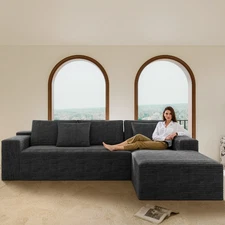 104.3" Cloud Sectional Couch with L-Shape Chaise,Modern Modular Sofa w Deep Seat