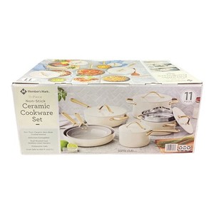 Member's Mark 11-Piece Modern Ceramic Cookware Set - Cream